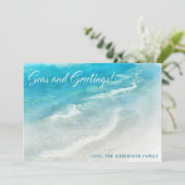 TROPISCHE FERIENKARTE | Weihnachten an der Küste (Stehend Vorderseite)