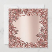 Tropische Fern-Blätter Gerahmte Rose Gold Pink Met Einladung (Rückseite)