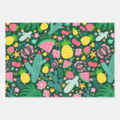 Tropische Festspiele: Obst & Kaktus Geschenkpapier Set (Vorderseite)