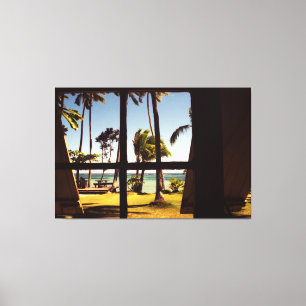 Tropische Fiji Beach Szene 60x40 (150x100cm) Waccn Leinwanddruck