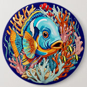 Tropische Fisch Bunte Sommer Stimmung Button (Vorderseite)