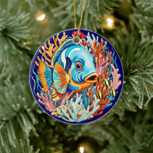Tropische Fisch Bunte Sommer Stimmung Keramik Ornament