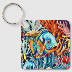 Tropische Fisch Bunte Sommer Stimmung Schlüsselanhänger