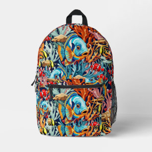 Tropische Fisch Bunte Sommerstimmung Bedruckter Rucksack