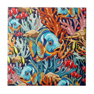 Tropische Fisch Bunte Sommerstimmung Fliese