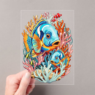 Tropische Fisch Farbige Sommerstimmung Acryleinladungen