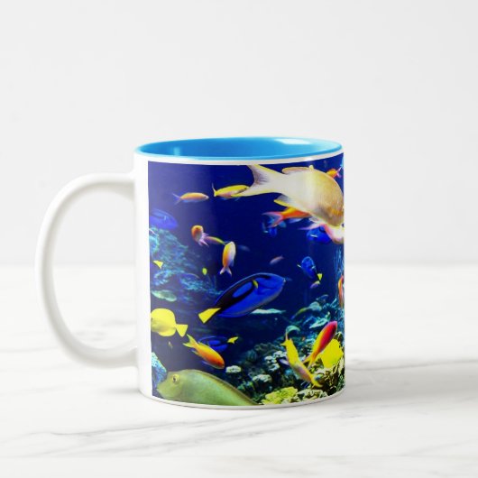 Tropische Fisch-Kaffee-Tasse Zweifarbige Tasse (Links)