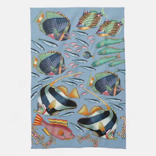 Tropische Fisch-Korallenriff Geschirrtuch (Vertikal)