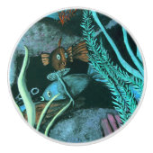 Tropische Fisch-Korallenriff Keramikknauf (Vorderseite)