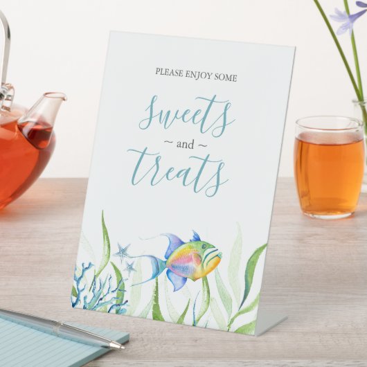 Tropische Fischdusche Dessert Tabletop-Zeichen Sockelschild (In Situ)