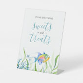 Tropische Fischdusche Dessert Tabletop-Zeichen Sockelschild (Vorderseite)