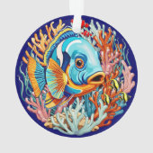 Tropische Fische Bunte Sommerstimmung Ornament (Rückseite)