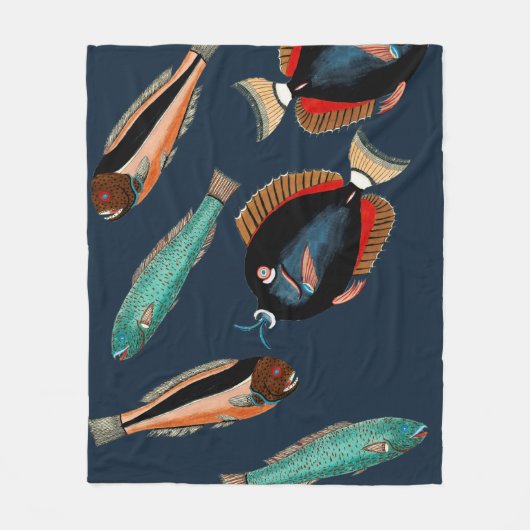 Tropische Fische Fleecedecke (Vorderseite)
