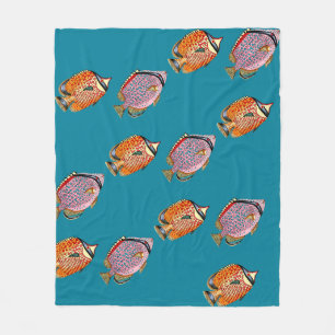 Tropische Fische Fleecedecke