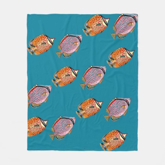 Tropische Fische Fleecedecke (Vorderseite)