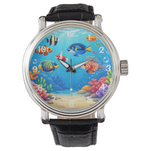 Tropische Fische im Aquarium  Armbanduhr