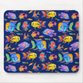 Tropische Fische in dunkelblau Mousepad (Vorne)