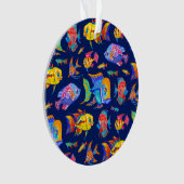 Tropische Fische in dunkelblau Ornament (Vorderseite)