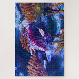 Tropische Fische in einem Aquarium. Puzzle