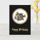 Tropische Fische in lebhaften Farben - 2 Karte (Gelbe Blume)