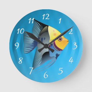 tropische Fische Runde Wanduhr