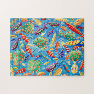Tropische Fische Unterwasser-Meeresleben-Malerei Puzzle