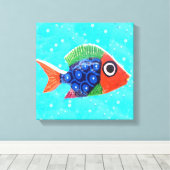 Tropische Fischkanvas Leinwanddruck (Insitu (Holzboden))