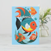 Tropische Fischsorte Thunder_Cove Einladung (Stehend Vorderseite)