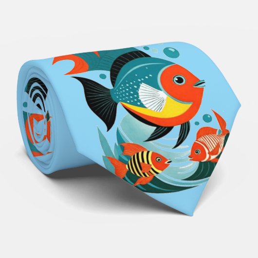 Tropische Fischsorte Thunder_Cove Krawatte (Gerollt)