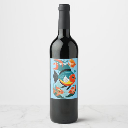 Tropische Fischsorte Thunder_Cove Weinetikett (Vorderseite)