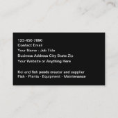 Tropische Fischteiche und Gärten Visitenkarte (Rückseite)