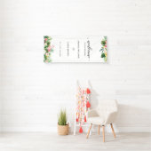 Tropische Flamingo & Blätter Script Wedding Willko Banner (Insitu)