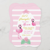Tropische Flamingo-Blume feiern Flamingle Pink Einladung (Vorne/Hinten)