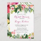 Tropische Flamingo Bridal Dusche INeritation Einladung (Vorne/Hinten)