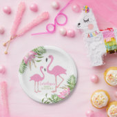 Tropische Flamingo Floral Babydusche Pappteller (Party)