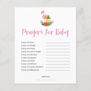 Tropische Flamingo-Gebete für Baby Shower Karte