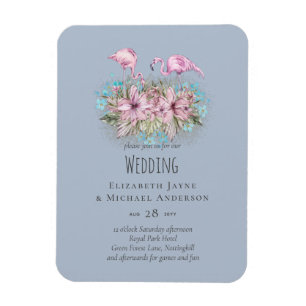 Tropische Flamingo-Hochzeit Magnet