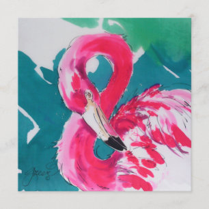Tropische Flamingo Hot Pink Einladungs-Karte Einladung