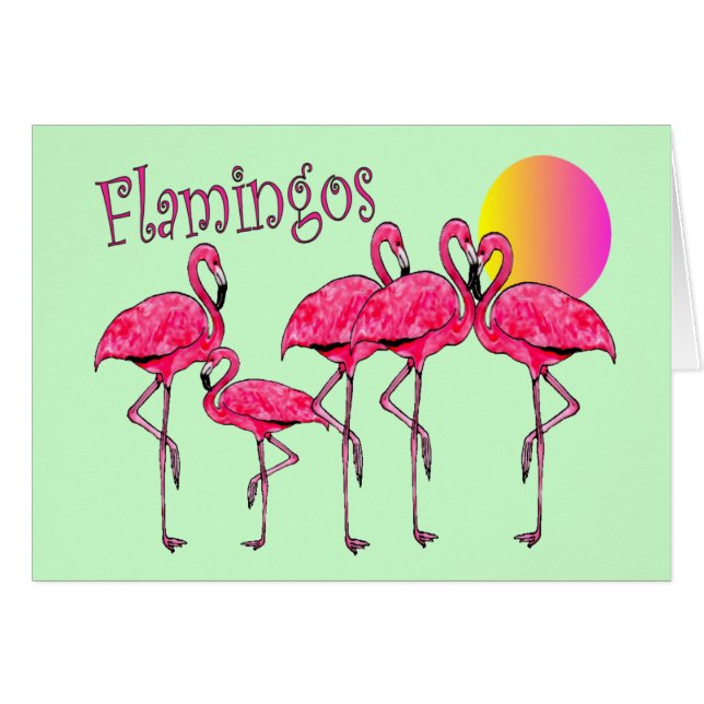 Tropische Flamingo-Kunst-Geschenke (Vorderseite (Horizontal))