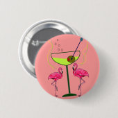 Tropische Flamingo-Kunst-Geschenke Button (Vorne & Hinten)