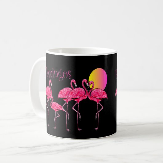 Tropische Flamingo-Kunst-Geschenke Kaffeetasse (Vorderseite Links)