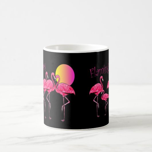 Tropische Flamingo-Kunst-Geschenke Kaffeetasse (Mittel)