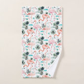 TROPISCHE Flamingo-Palmen-Kamm-Muschel BARBARIAN® Badhandtuch Set (Handtuch)