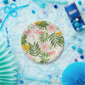 Tropische Flamingo-Papierplatte Pappteller (Party)