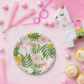 Tropische Flamingo-Papierplatte Pappteller (Party)