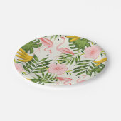Tropische Flamingo-Papierplatte Pappteller (Schrägansicht)