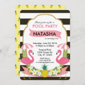 Tropische Flamingo-Party Einladung (12x18) (Vorne/Hinten)