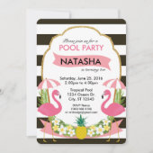 Tropische Flamingo-Party Einladung (12x18) (Vorderseite)