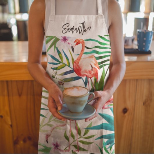 Tropische Flamingo-Personalisierte Multifunktionsd Schürze