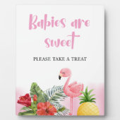 Tropische Flamingo Pink Babies sind süße Zeichen Fotoplatte (Vorderseite)